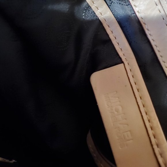 Euc Vintage Michael Kors Black Leather Tote bag Purse c - Picture 8 of 9